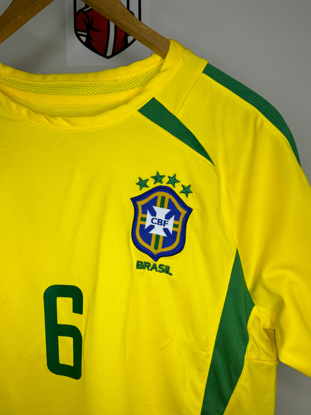 Brazil "R.Carlos 6" Home jersey 2002- Retro